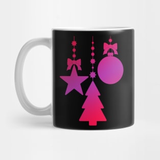 Minimal Christmas Tree Ornaments Purple Red Gradient Mug